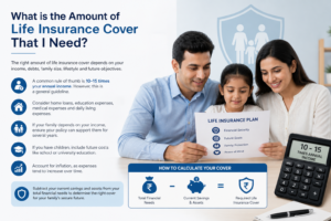 Family discussing life insurance questions with advisor and reviewing policy document
